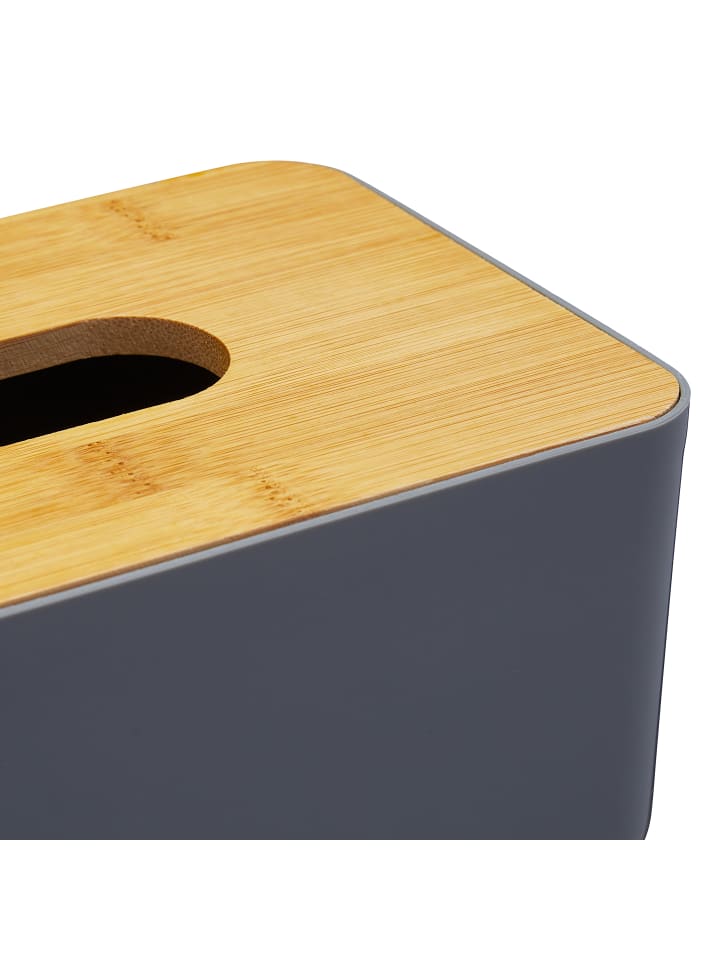relaxdays 4 x Taschentuchbox in Grau/ Natur günstig kaufen onesize