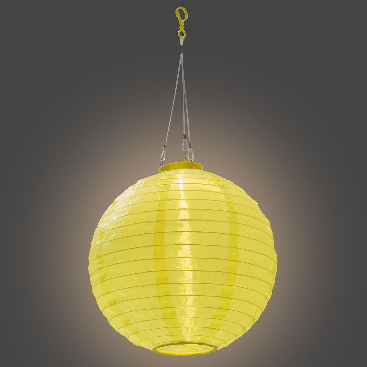 AMARE Solar Lampion XXL 2er Set rund gelb Ø ca. 30 cm mit 1 warmweißen LED