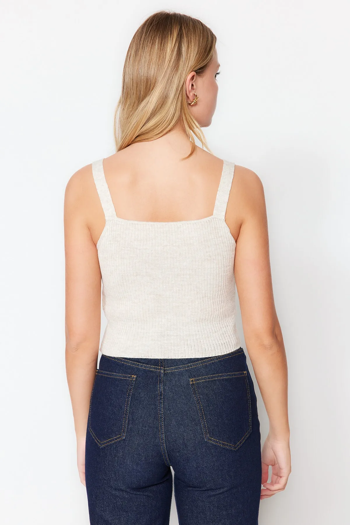 Trendyol Collection  Stone Basic-Strickbluse mit Trägern TWOSS23BZ00805