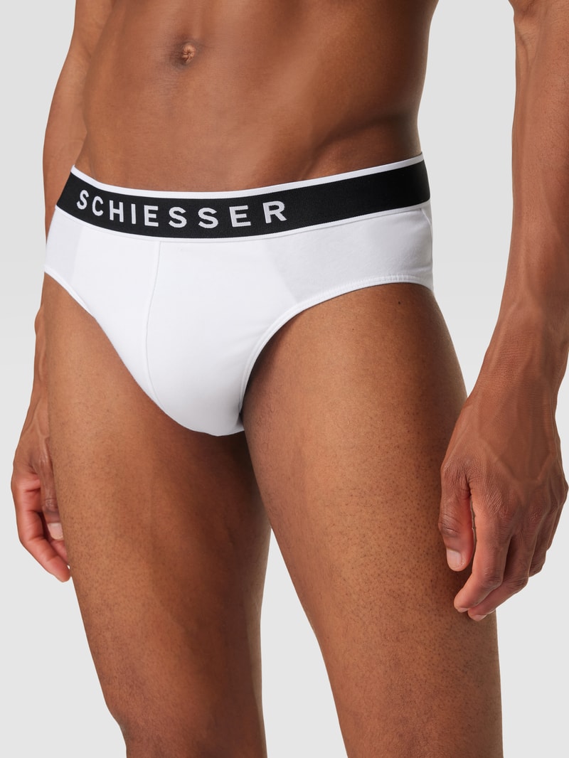 Slip mit Logo-Bund im 3er-Pack in weiß