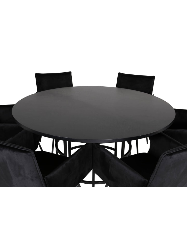 ebuy24 Essgruppe Copenhagen (7-teilig) Schwarz 140 x 140 cm günstig kaufen onesize
