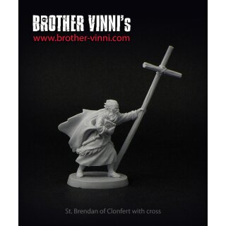 St. Brendan of Clonfert with Cross (28 mm)
