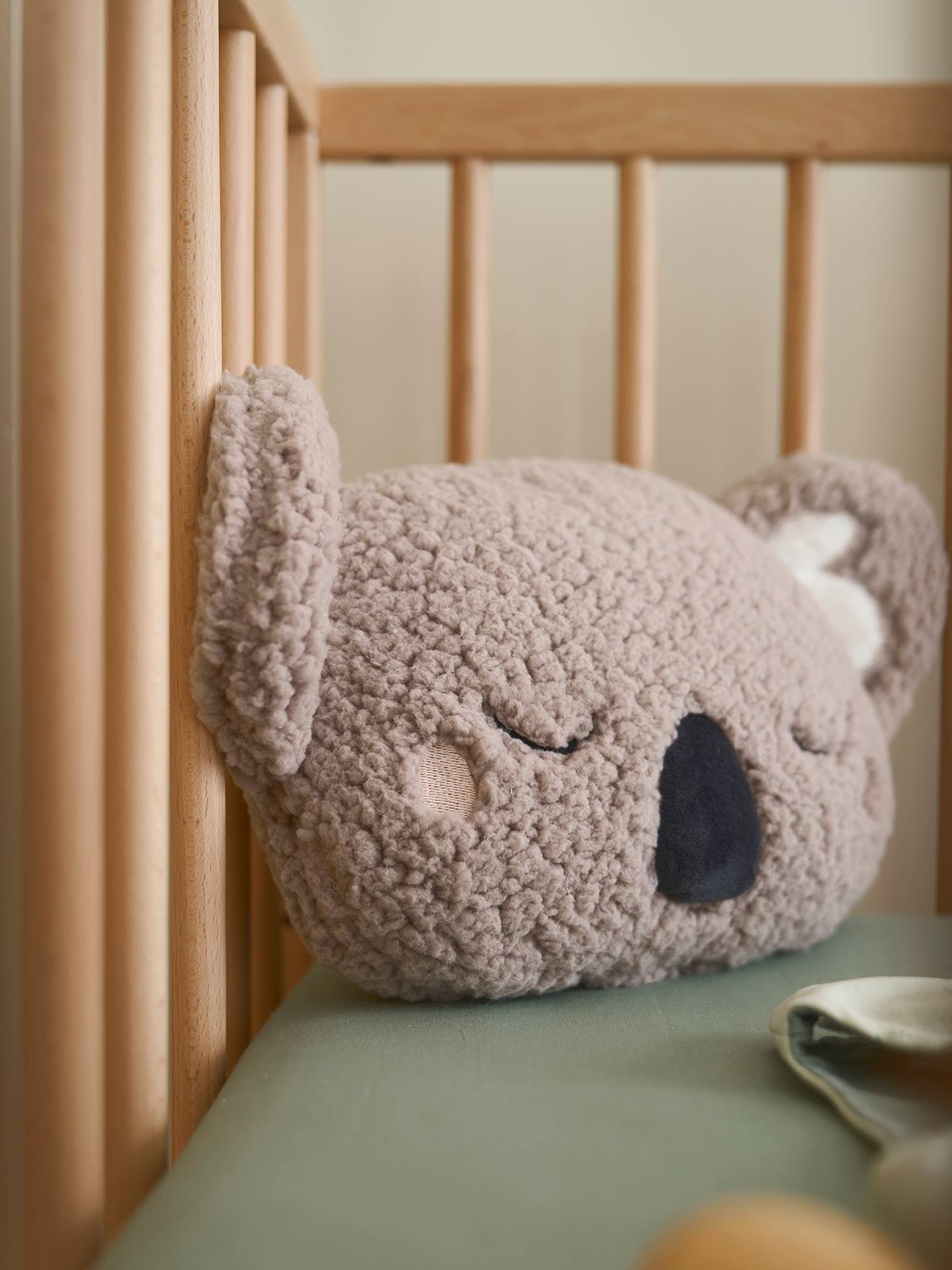 Vertbaudet Kinderzimmer Kissen aus Teddyfleece KOALA - grau