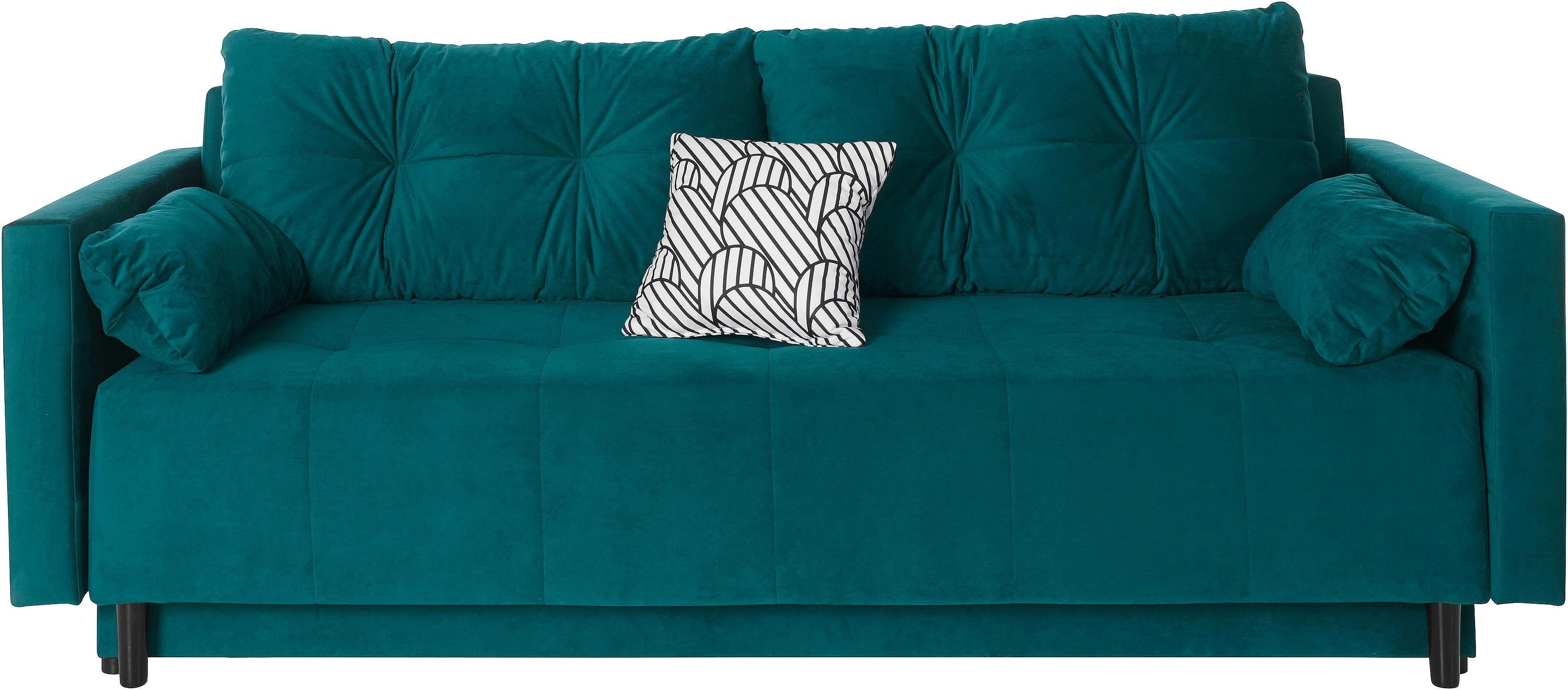 COLLECTION AB Schlafsofa Solar, Bettfunktion, Bettkasten, Federkern und loser Rücken- und Zierkissen