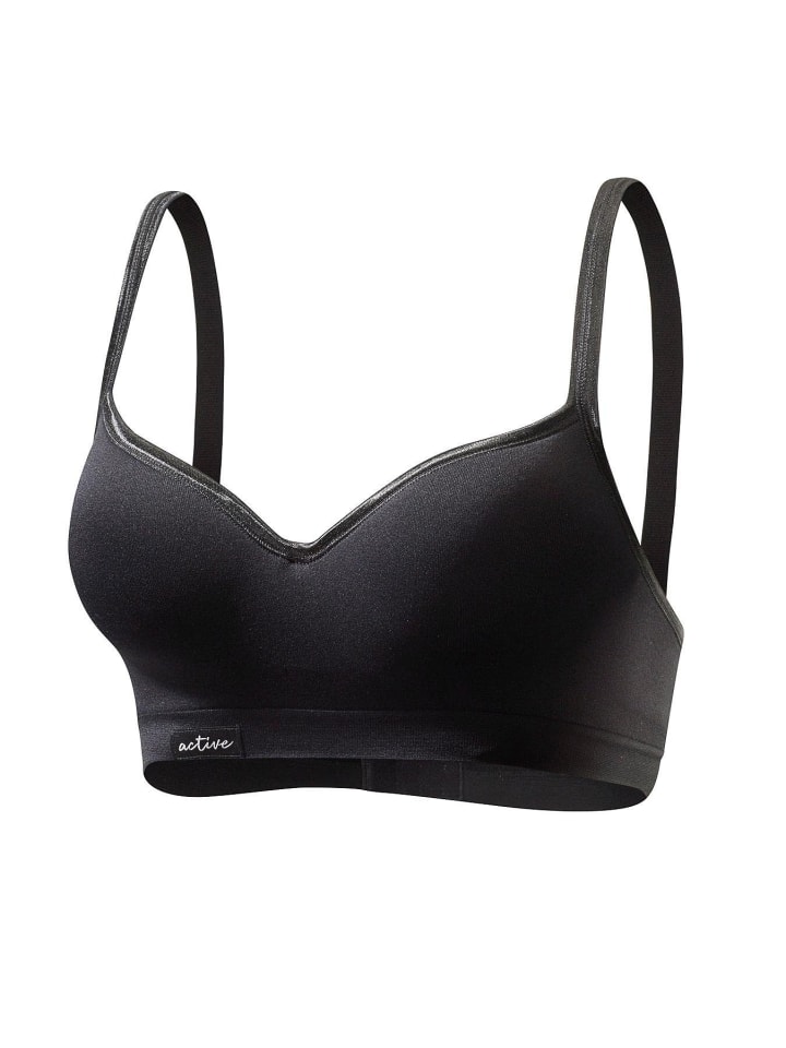 LASCANA ACTIVE Sport-Push-up-BH in schwarz günstig kaufen