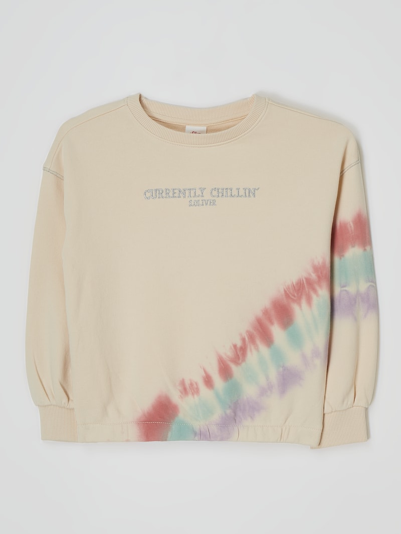Sweatshirt aus Baumwollmischung in offwhite