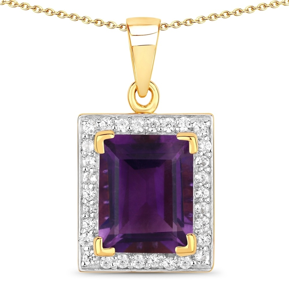 Rafaela Donata Chaîne Argent sterling Améthyste en Or jaune Bijoux