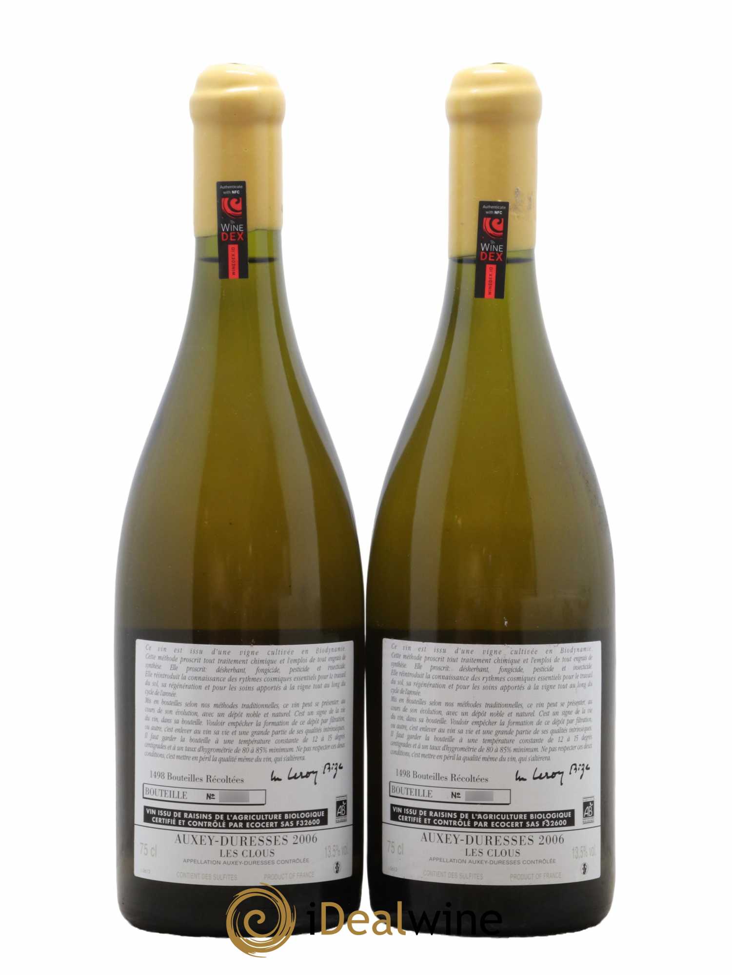 Auxey-Duresses Les Clous d'Auvenay (Domaine)  2006 - Lot de 2 Bouteilles