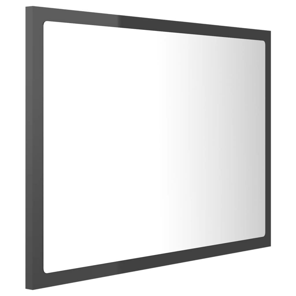 vidaXL Badezimmerspiegelschrank LED-Badspiegel Hochglanz-Grau 60x8,5x37 cm Acryl (1-St)