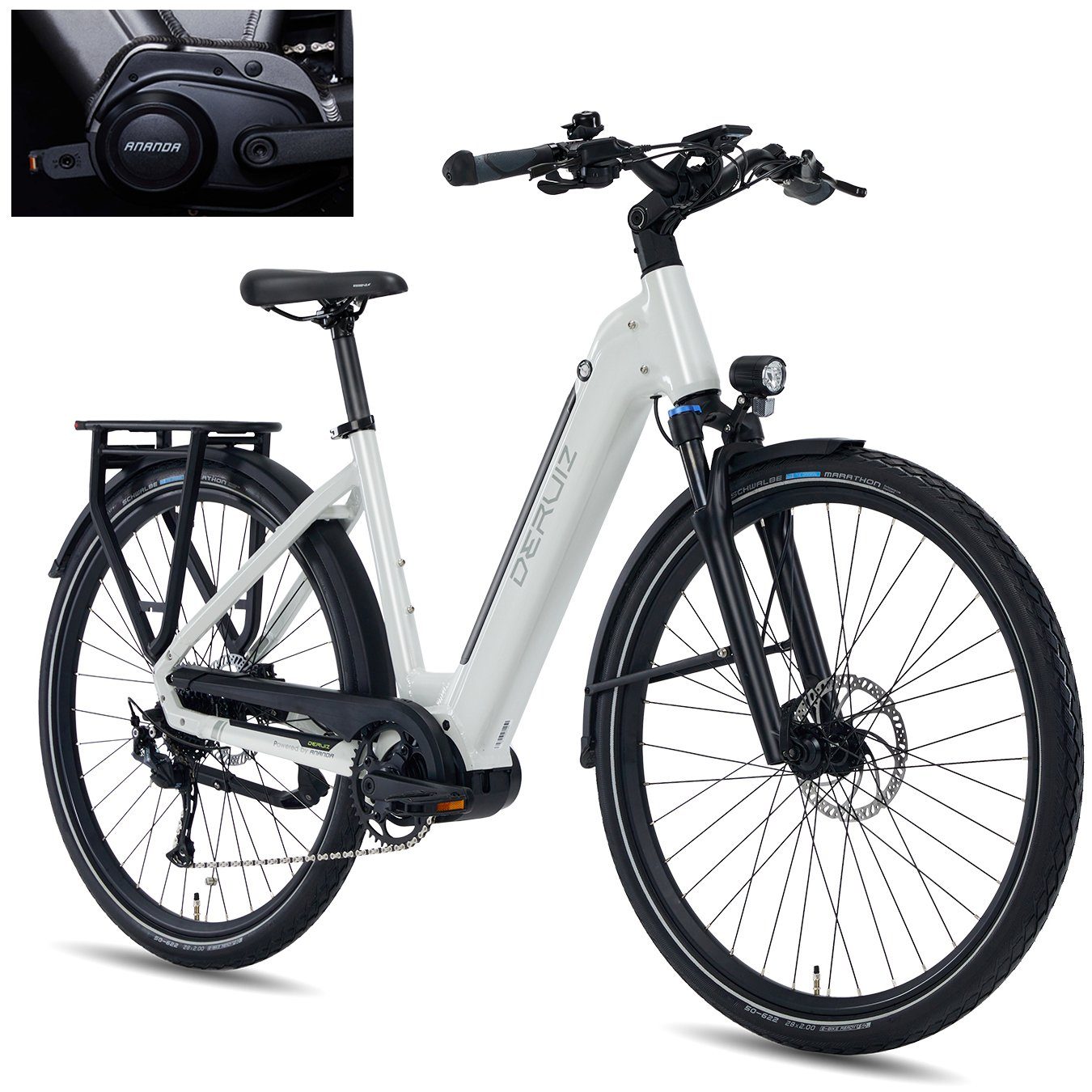 DERUIZ E-Bike MICA-G 28 Zoll E-Bike 250W 80Nm Mittelmotor, 48V / 644Wh Akku, 9 Gang SHIMANO SHIMANO ALTUS, 9-Gang Schaltwerk, Kettenschaltung, Mittelmotor, 644,00 Wh Batterie, (mit Akku-Ladegeräd, mit Werkzeug), 644Wh Batterien mit großer Kapazität,