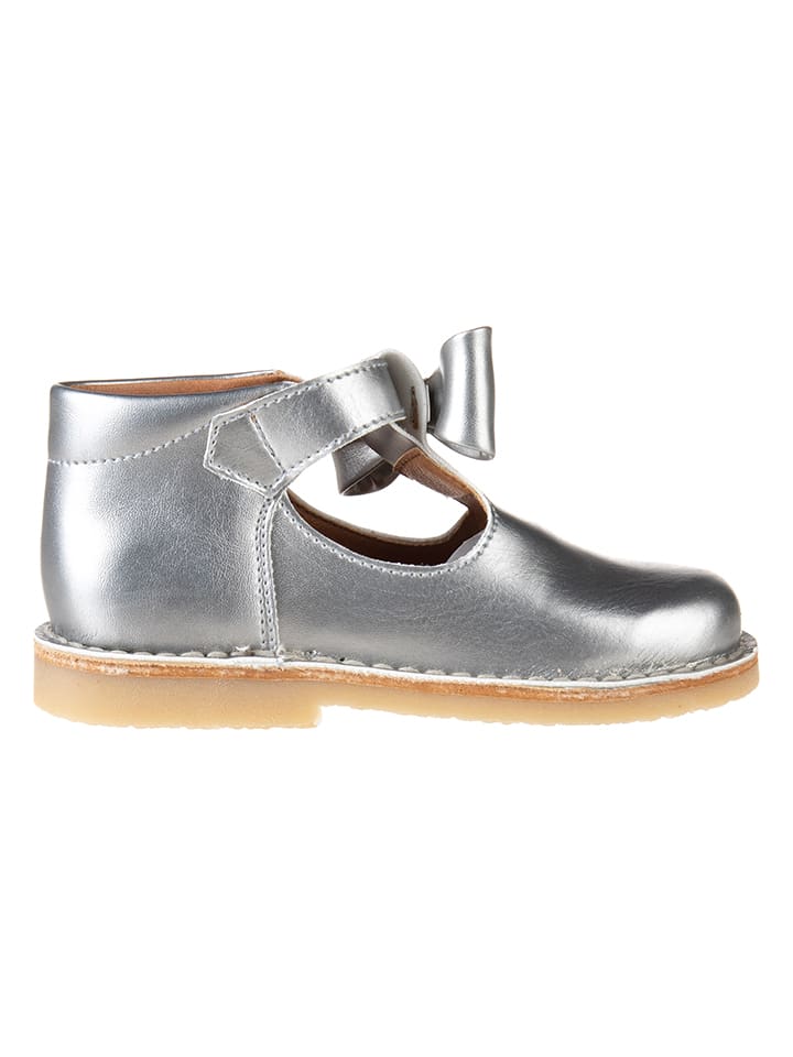kmins Leder-Halbsandalen in Silber günstig kaufen