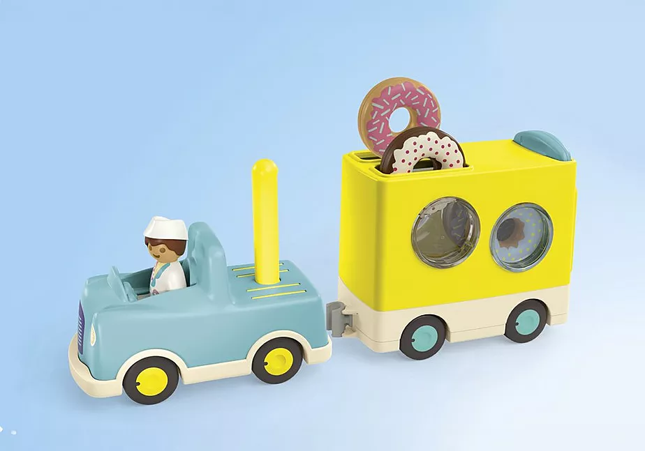 JUNIOR: Verr&uuml;ckter Donut Truck mit Stapel- und Sortierfunktion