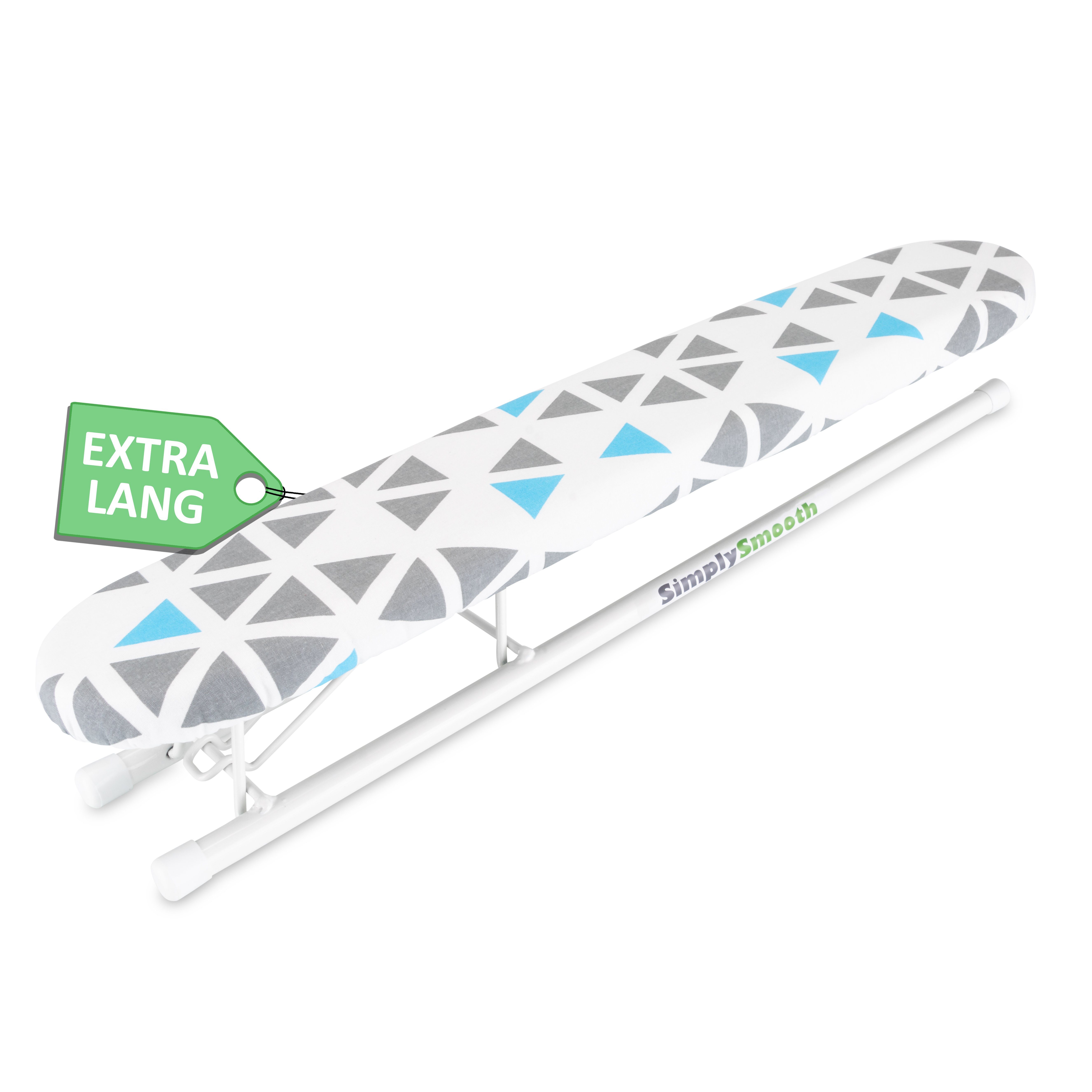 SimplySmooth Ärmelbrett 60cm extra lang und klappbar -, Bügelfläche 9,00x60,00 cm, stabile Arretierung, aufhängbares Ärmelbügelbrett, premium Bezug
