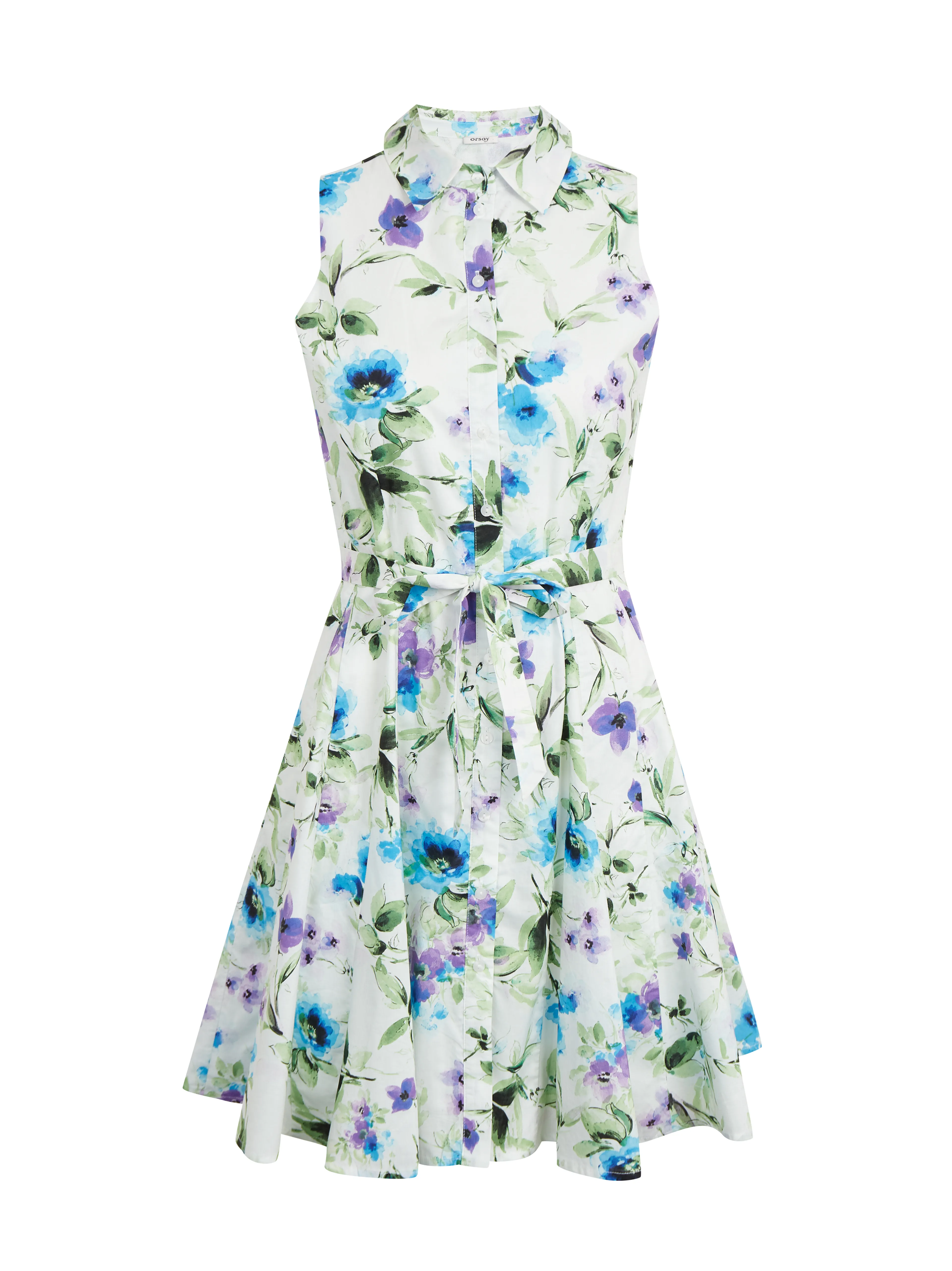 Blaues und cremefarbenes geblümtes Damenkleid ORSAY