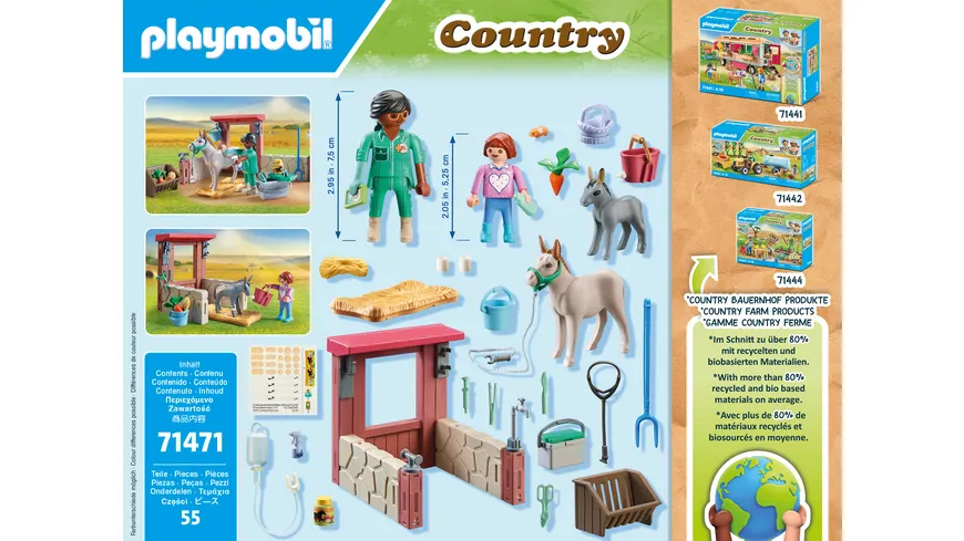 PLAYMOBIL 71471 - Country - Tierarzteinsatz bei den Eseln
