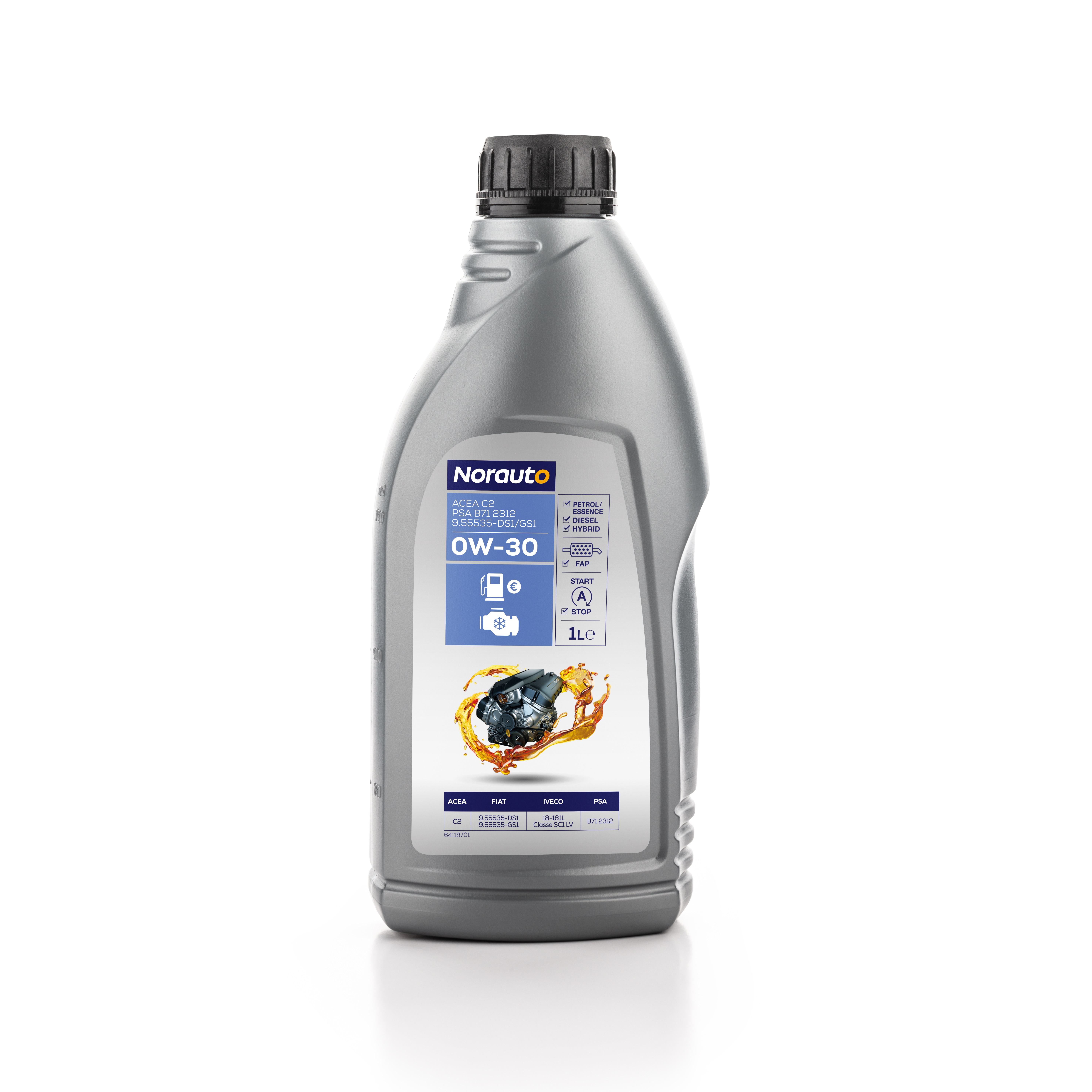 NORAUTO 0W-30 C2 PSA FIAT, 1L - ATU
