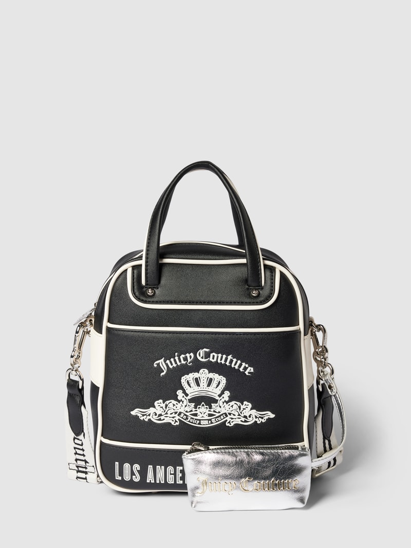 Tote Bag mit Label-Detail Modell 'HEATHER' in schwarz