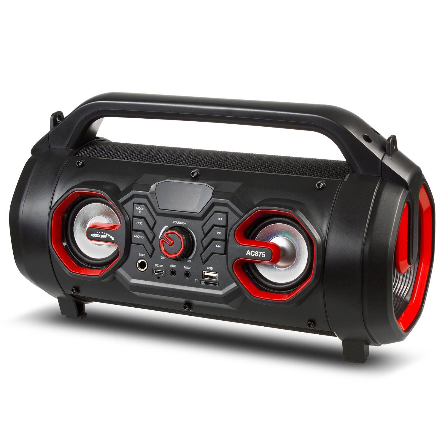 Audiocore AC875 Bluetooth-Lautsprecher (30 W, Mikrofon-Aufnahme, USB, AUX, MicroSD, FM-Radio)