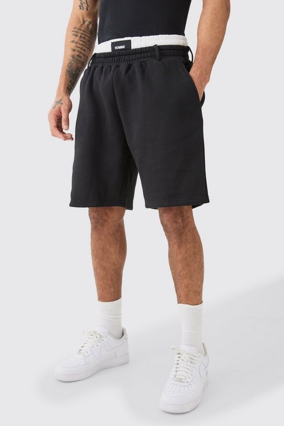 Lockere Shorts mit doppeltem Bund