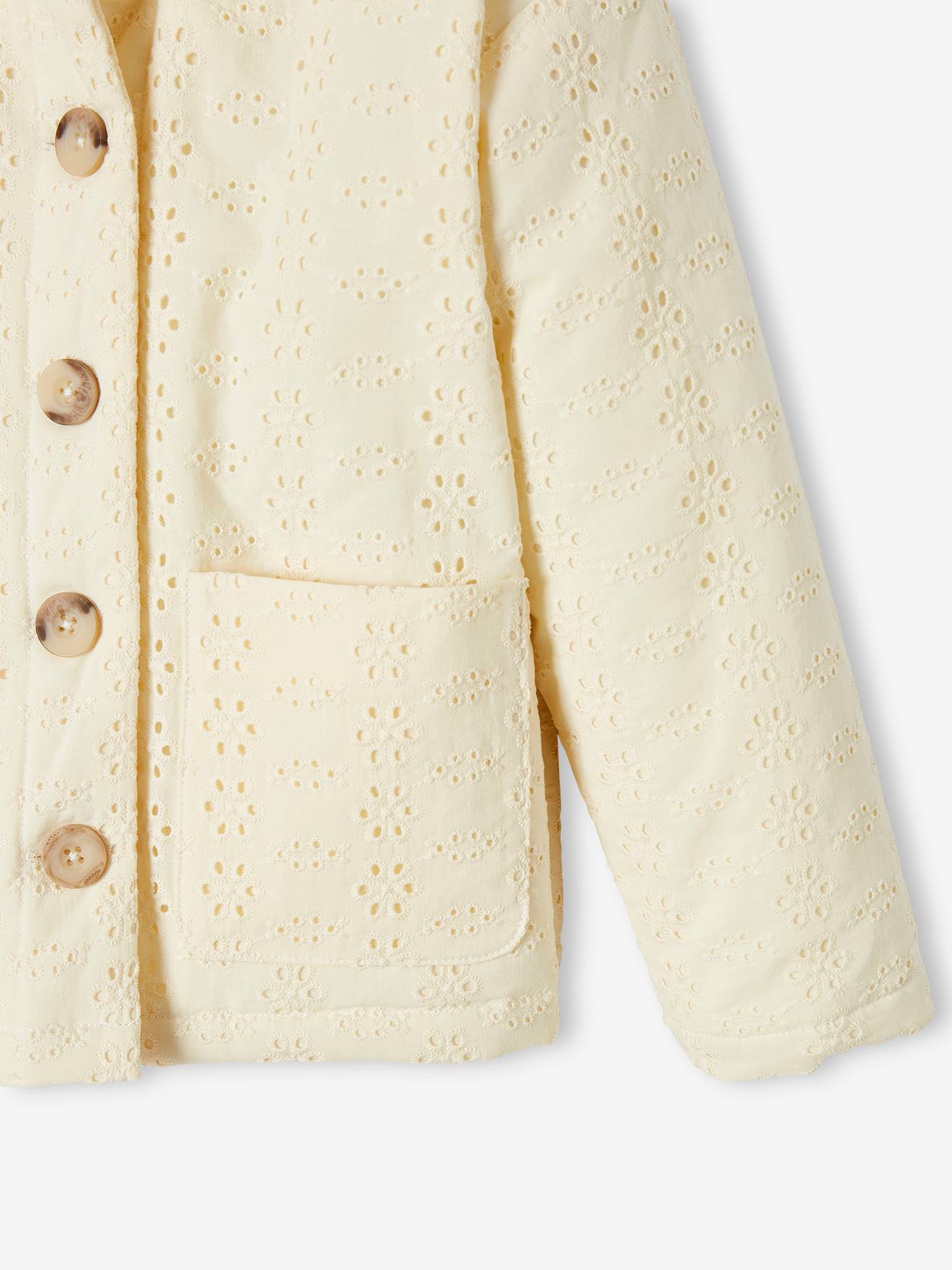 Vertbaudet Mädchen Steppjacke mit Recyclingmaterial - wollweiß