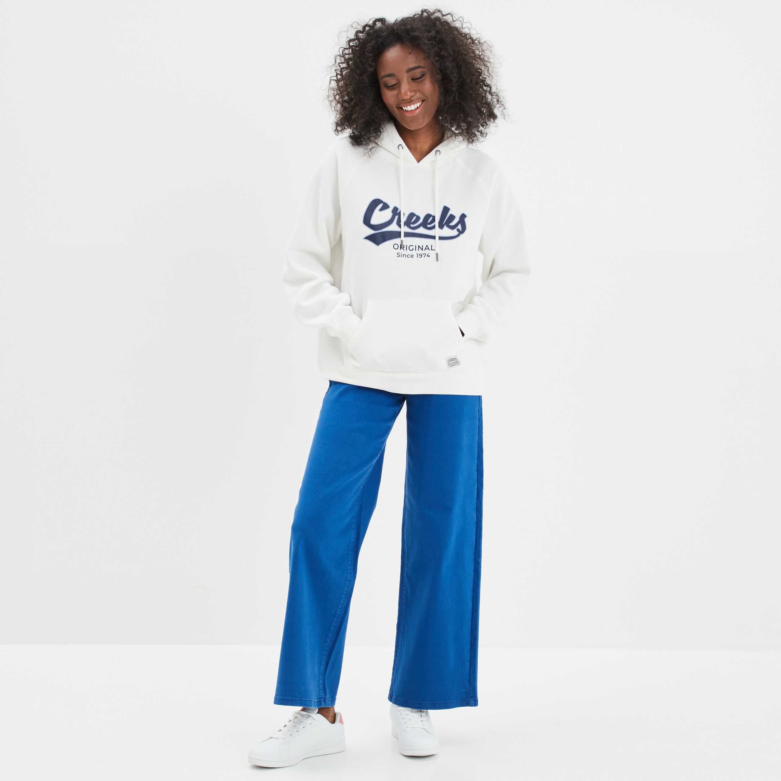 Sweat à capuche hoodie blanc femme | La Halle