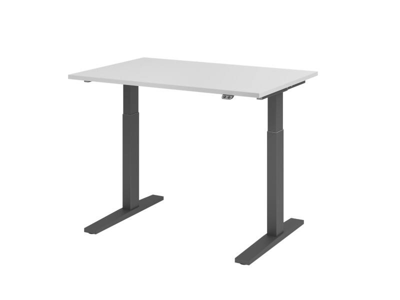 Hammerbacher Sitz-Stehschreibtisch VXMKA12/5/G Grau 1200 x 800 mm
