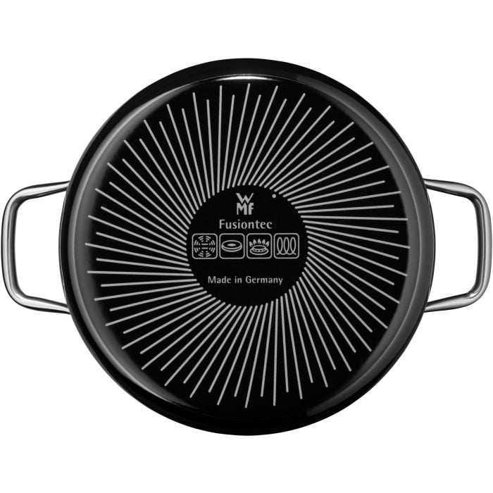 Fusiontec Compact Bratentopf mit Glasdeckel, 24 cm, Black