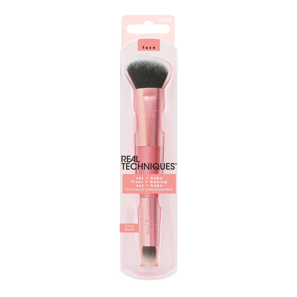 Real Techniques RT - DUAL ENDED: SET + BAKE Pinceau maquillage