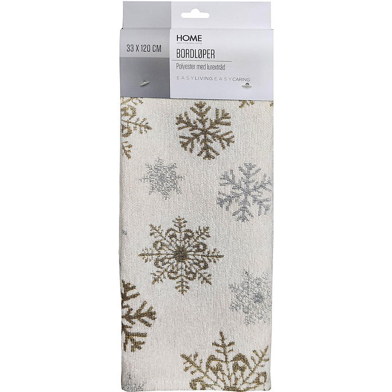 Home Løper 33x120 cm krem Snowflake