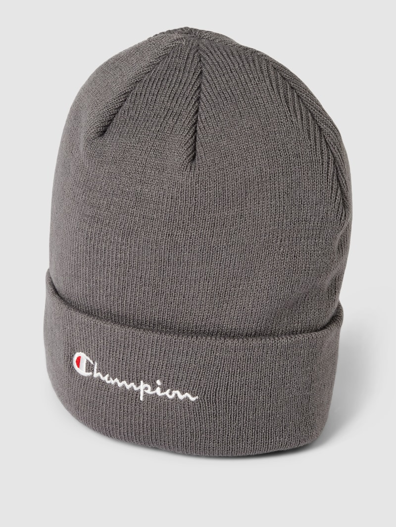 Beanie mit Label-Stitching in anthrazit