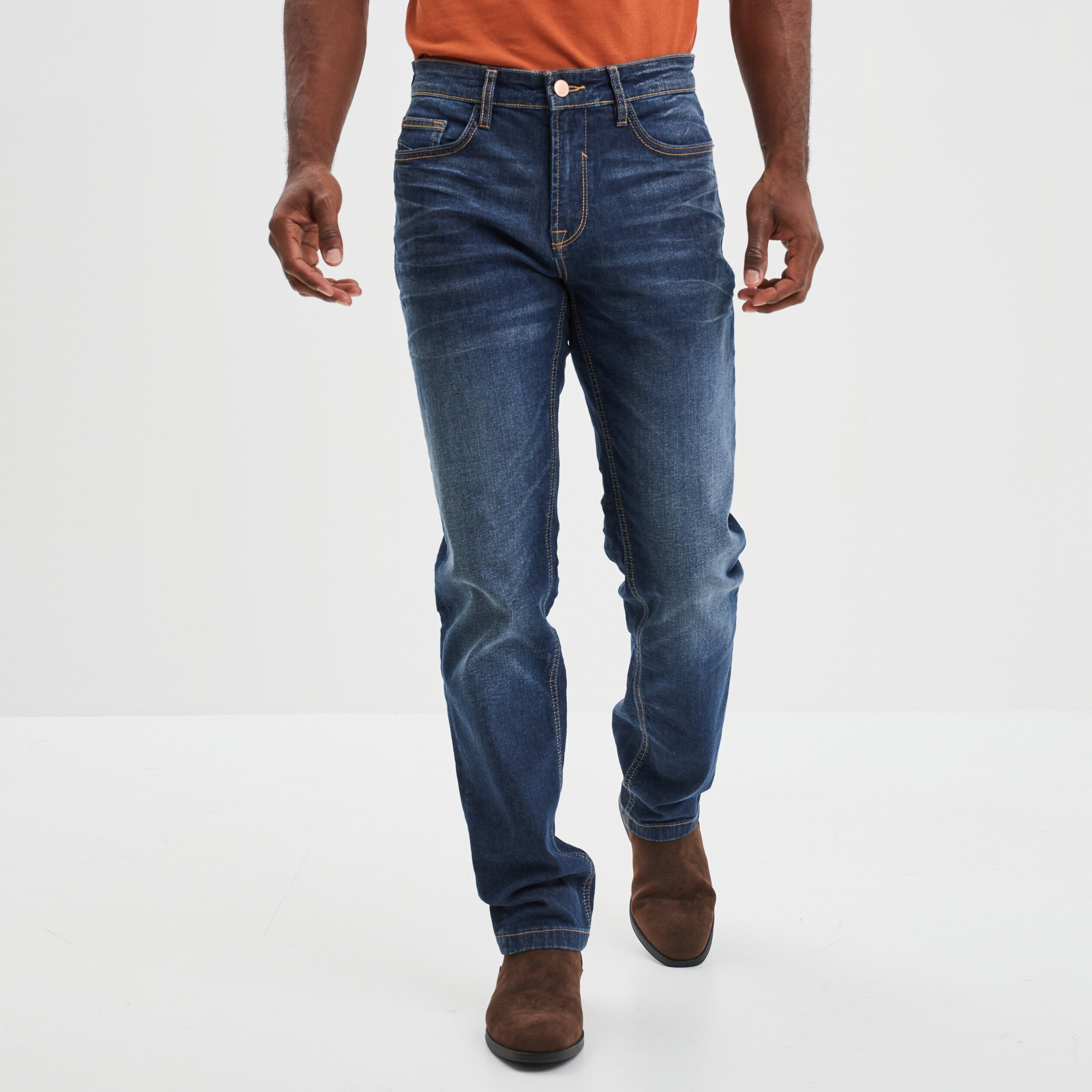 Jeans regular stretch 5 poches Creeks denim stone homme | La Halle