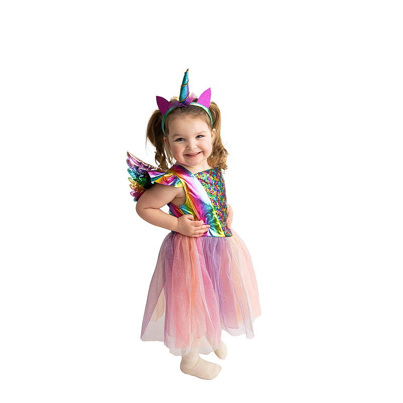 Time 2 Change Halloweendrakt str 4-6 år unicorn