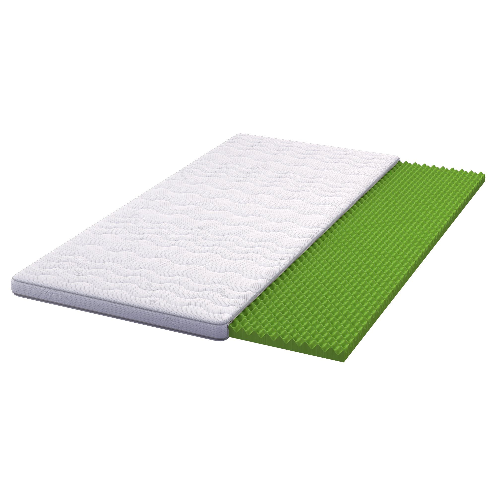 Topper, mein-schlafcenter, 9 cm hoch, Kaltschaum, (1-tlg), feste Matratzenauflage, druckentlastend, waschbarer Bezug 60°C, Boxspringbett geeignet