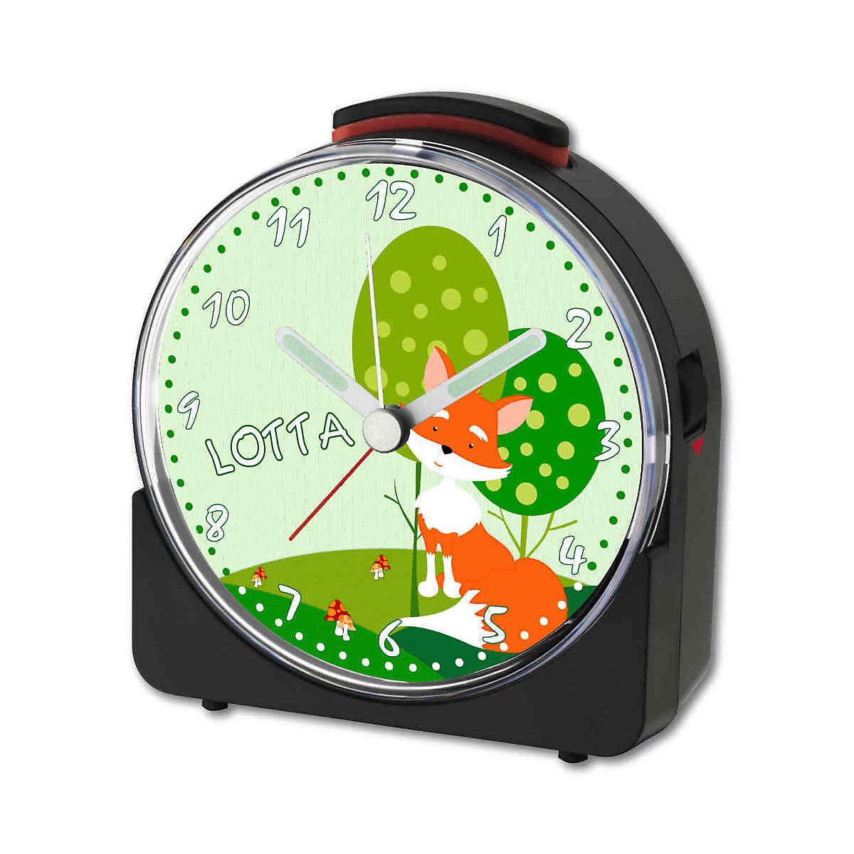 Kinder Funkwecker weiß personalisiert mit Namen Fuchs