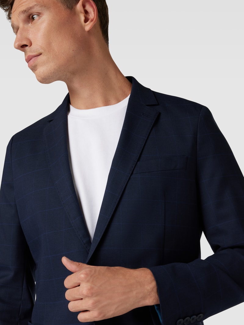 2-Knopf-Sakko mit Karomuster Modell 'Pure' in marineblau