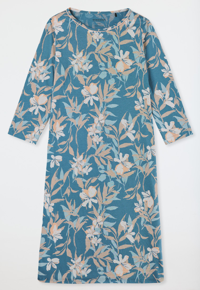Nachthemd 3/4-Arm Blumenprint multicolor - Comfort Nightwear