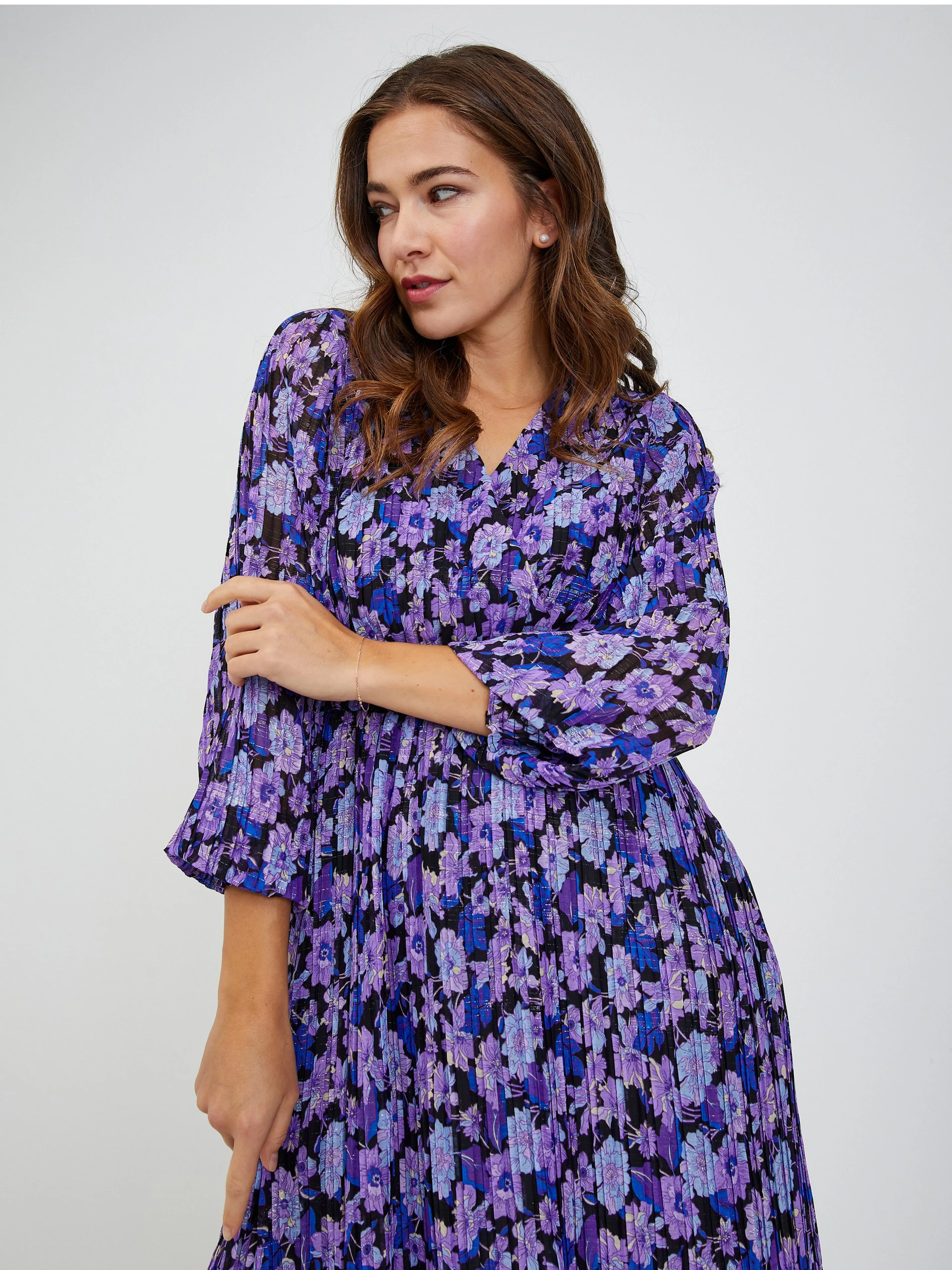 Lila Damen Blumenkleid ORSAY