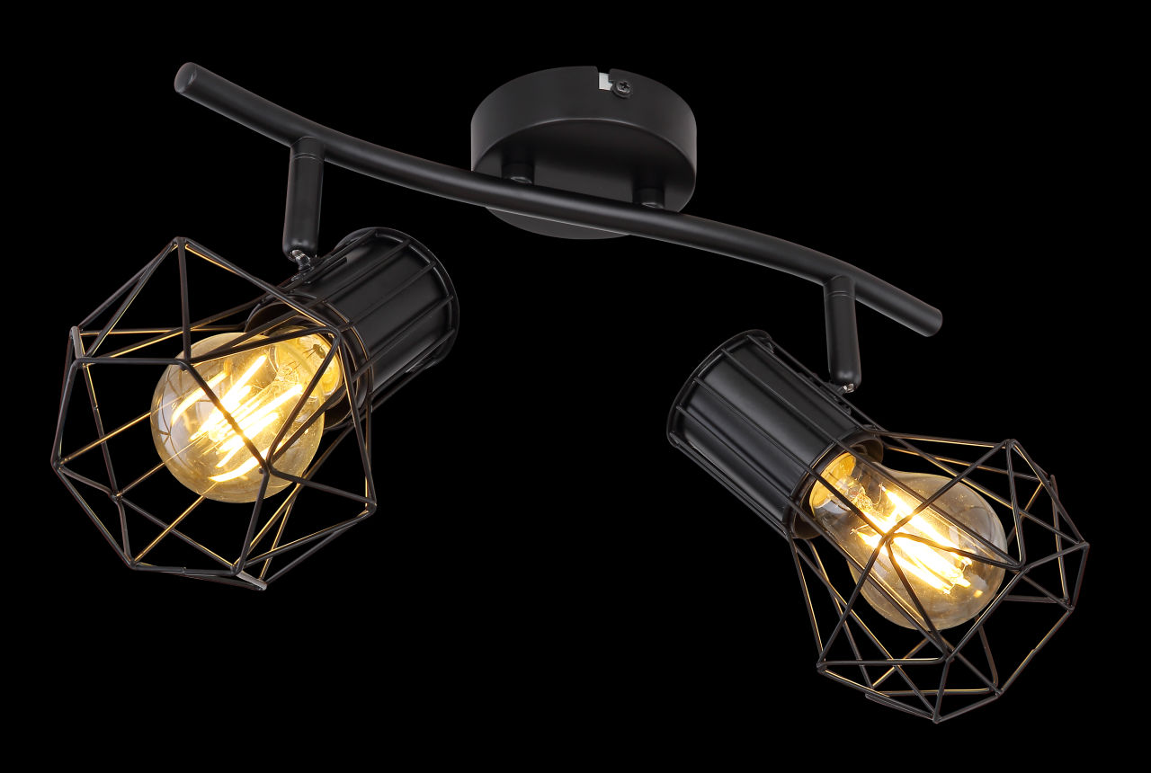 Globo Lighting - PRISKA - Strahler Metall schwarz, 2x E27