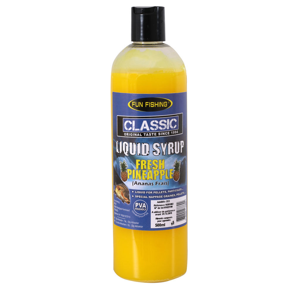 Carp booster fun fishing classic liquid syrup fresh pineapple 480ml