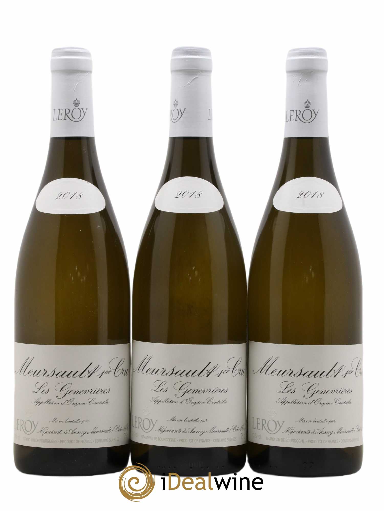 Meursault 1er cru Les Genevrières Leroy SA  2018 - Lot de 6 Bouteilles