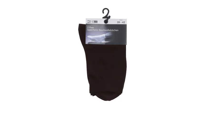 MOVE UP Damen Socken Baumwolle Superfein dunkelbraun