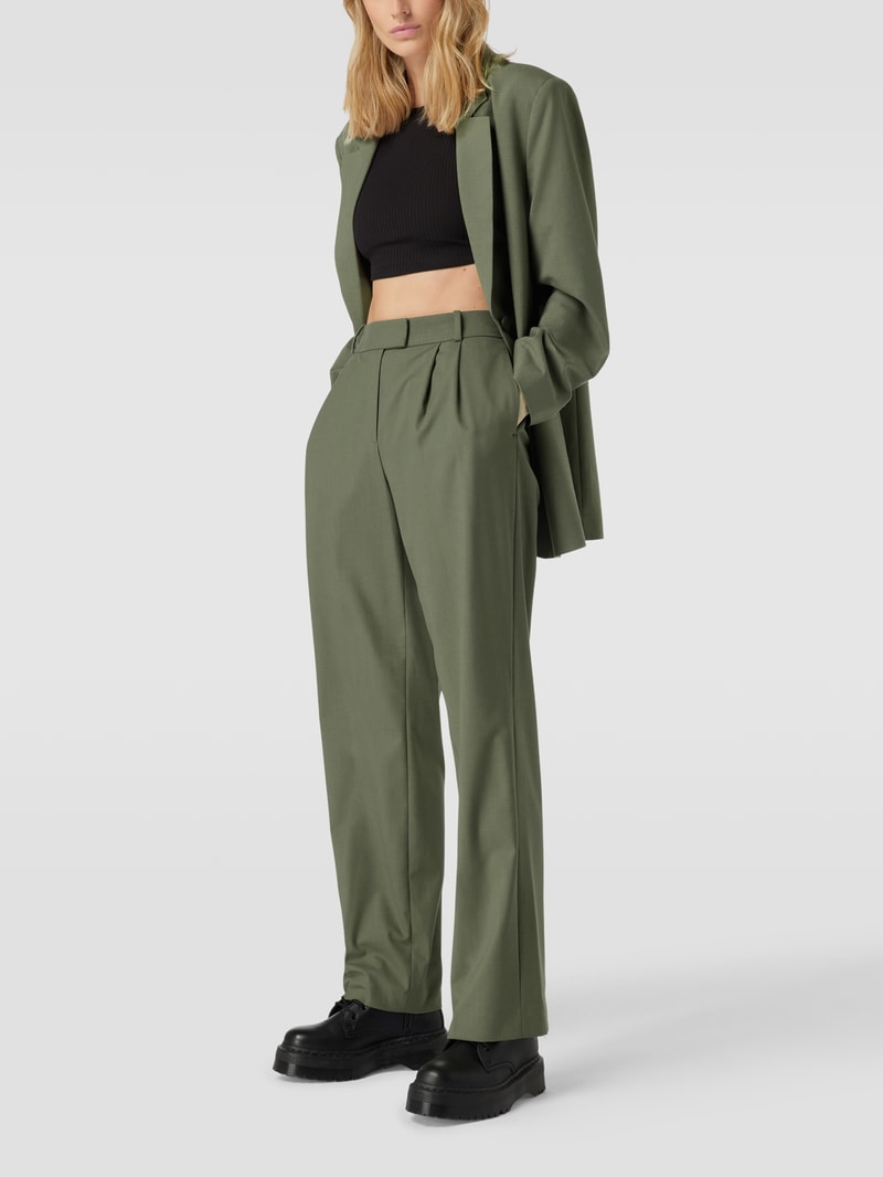 Bundfaltenhose mit Stretch-Anteil - Ana Johnson X P&C in khaki