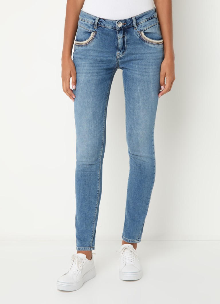 Jeans skinny a vita media Mos Mosh MM Naomi Mateos, lavaggio medio