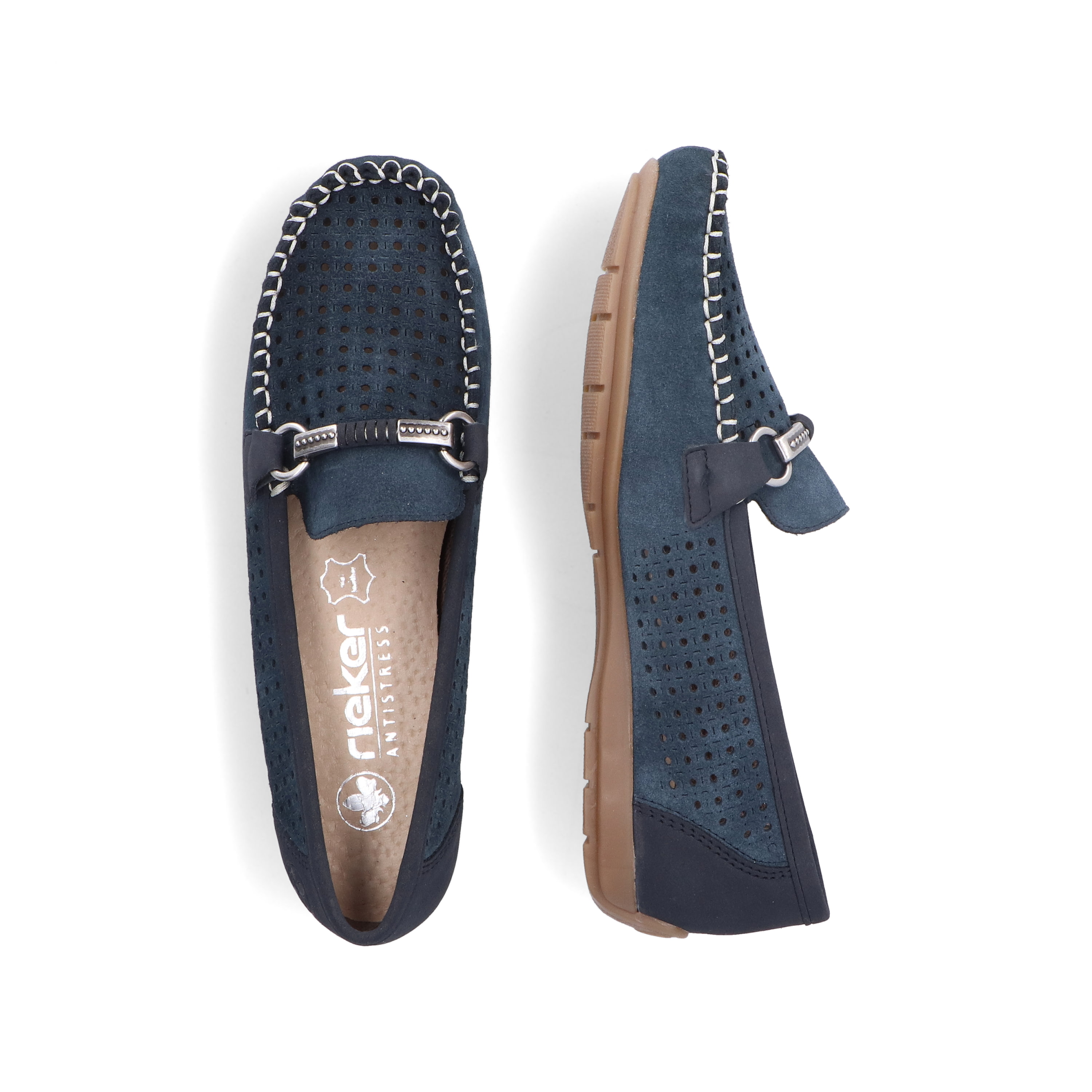 Rieker Damen Loafer schieferblau