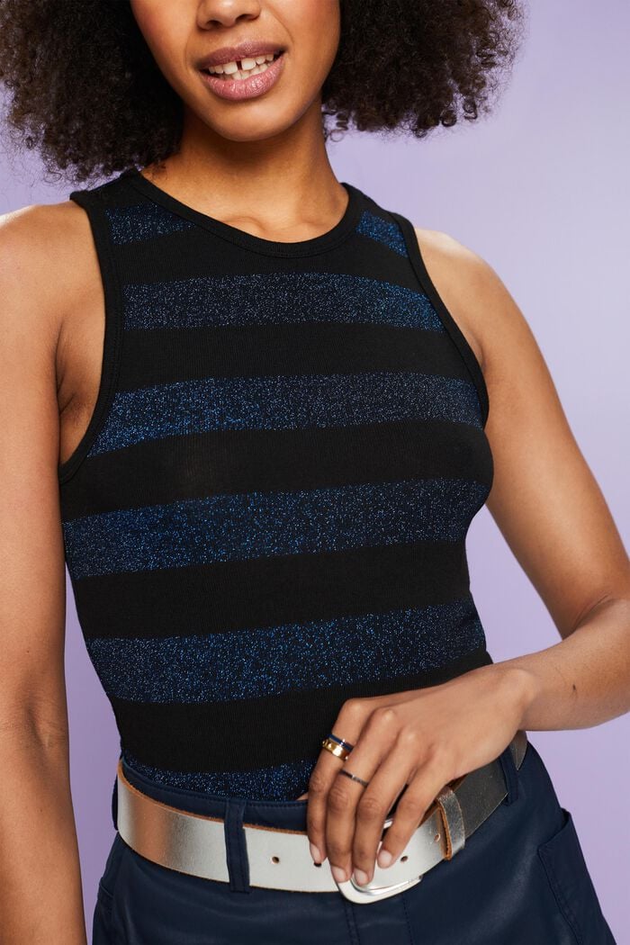 Gestreiftes Tank Top im Glitzer-Look