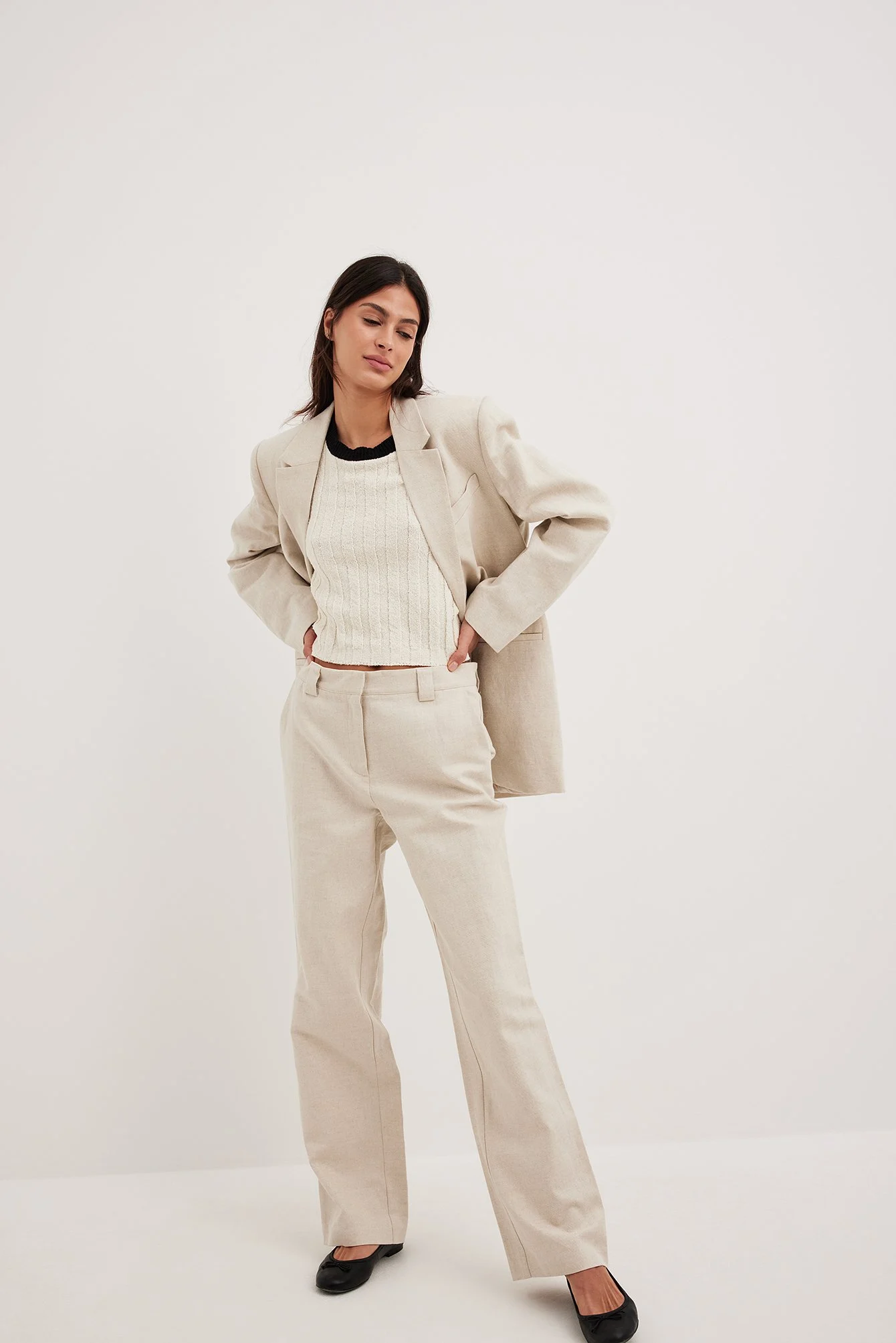Taillierter Oversize-Leinenblazer
