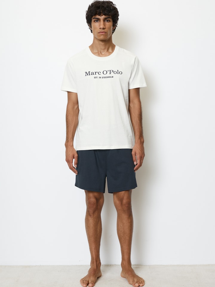 Marc O'Polo Pyjama Mix & Match Cotton in Blau/Weiss günstig kaufen