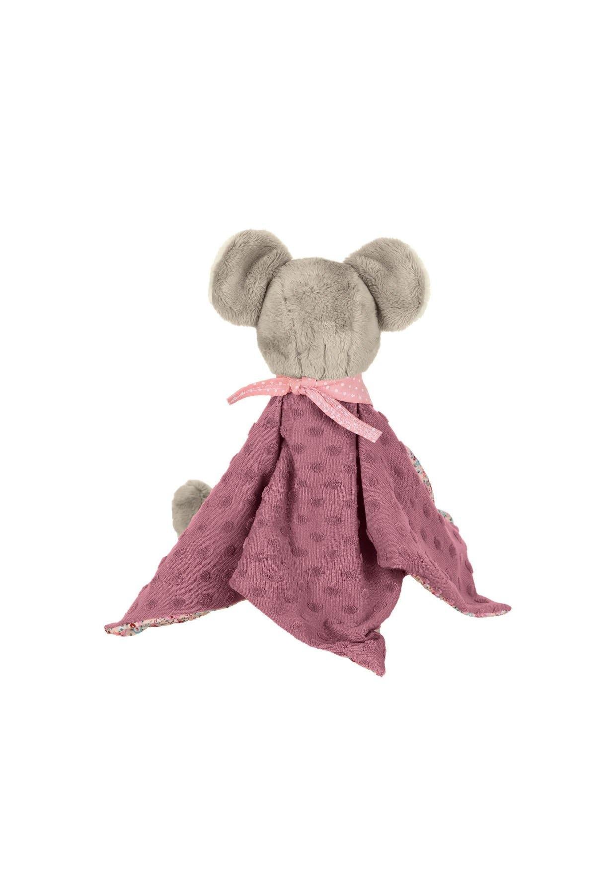 Schmusetuch Maus Mabel in Rosa Millefleurs, 29 cm
