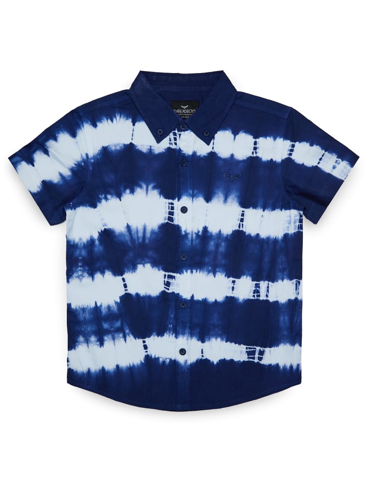 Threadboys Hemd Tie Dye Woven Shirt Jesy in blue günstig kaufen 9-10 Jahre