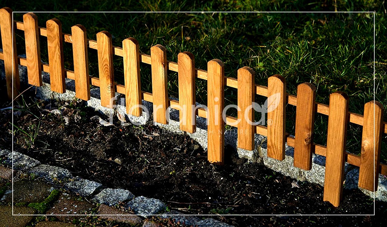 Pemicont Floranica Vorgarten Gartenzaun aus Holz Vampir 1 STK 104cm Höhe 20cm Braun Imprägnierter Kieferholzzaun Dekorativer Steckzaun für Blumenbeete Gemüsebeete Wegeinfassungen Tierauslauf